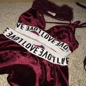 Burgundy Two piece